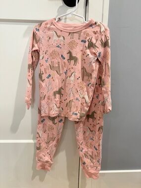 John Deere Pink Horse-Print Kids Pajama Set